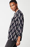 pure jill v-neck ikat top