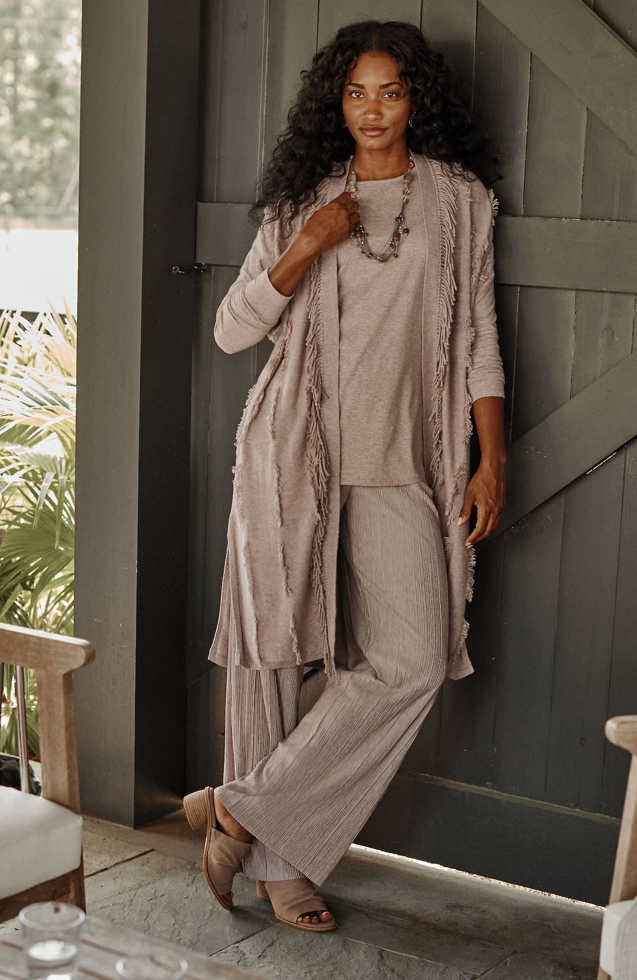 Jjill J.jill Pure Jill Pleated Wide-leg Pants In Light Mocha Heather