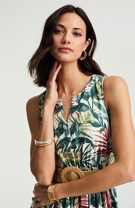 j jill midi dresses Pure Jill Double-Gauze Midi Dress