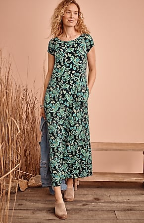 Image for Pleated V-Back Maxi Dress