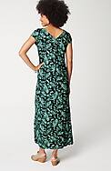 pleated v-back maxi dress