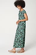 pleated v-back maxi dress