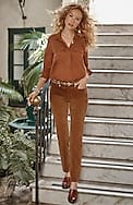 authentic fit slim-leg corduroy pants