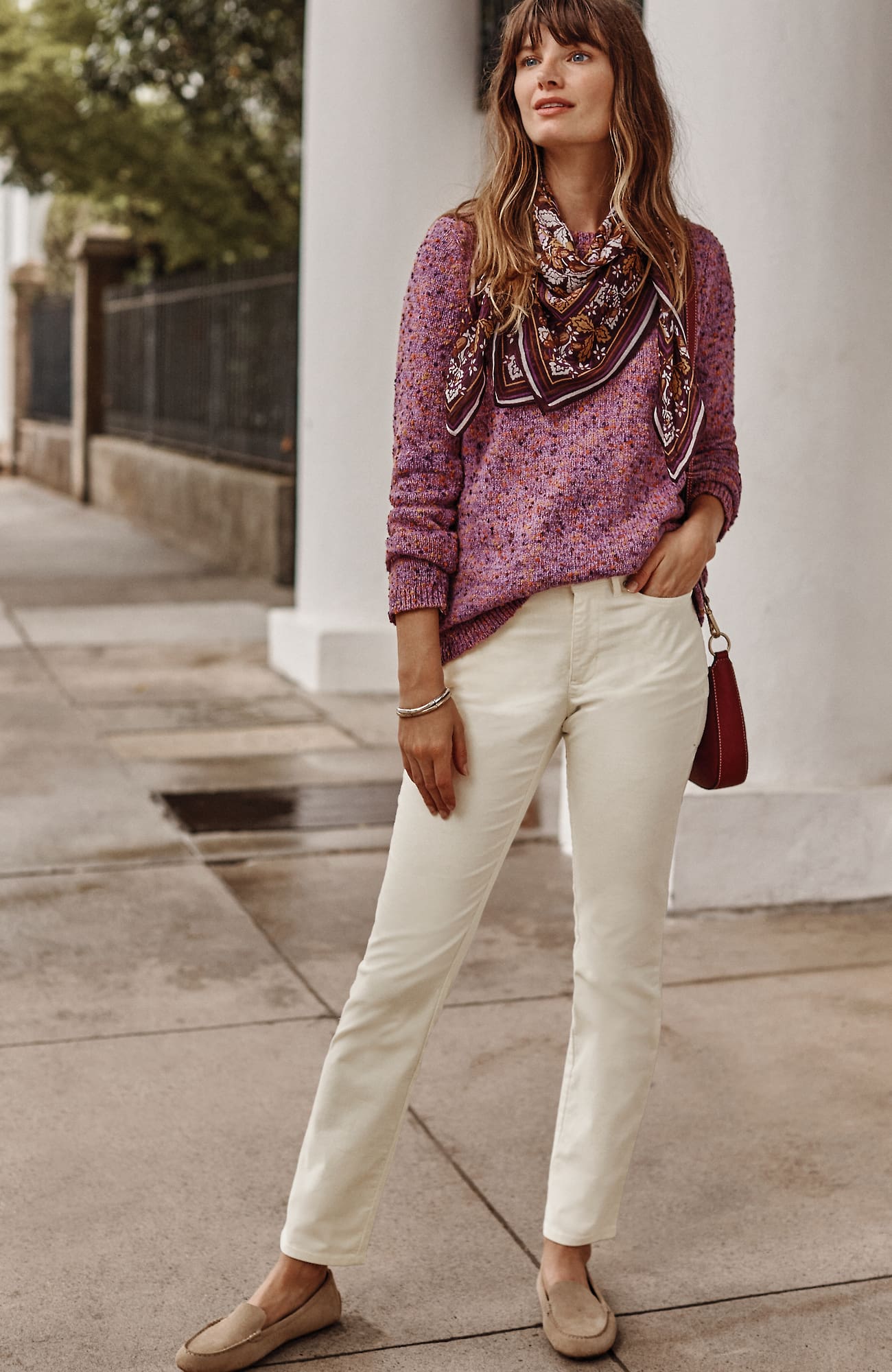 Jjill J.jill Authentic Fit Slim-leg Corduroy Pants In Cream