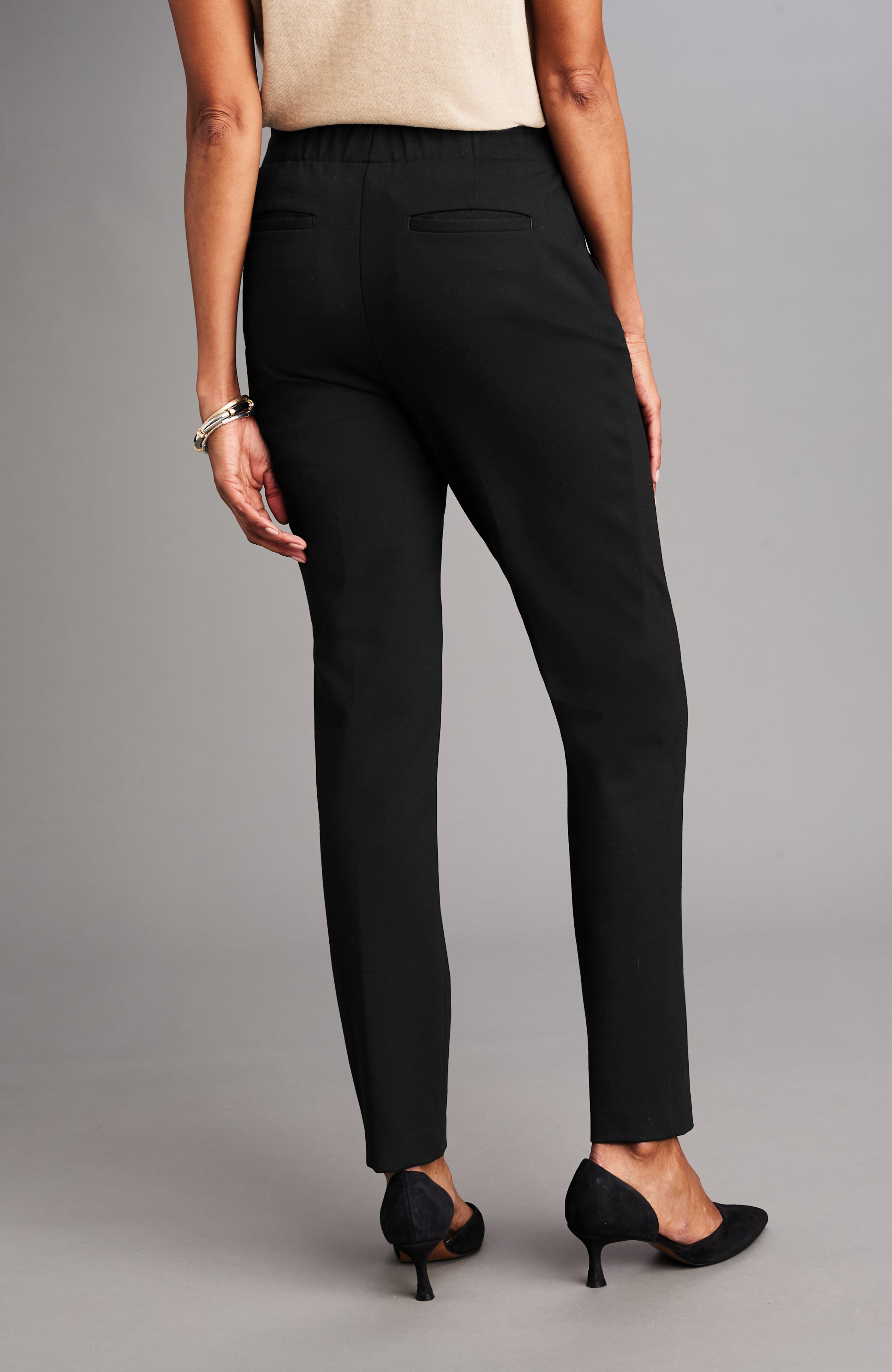 ponte welt-pockets slim-leg pants