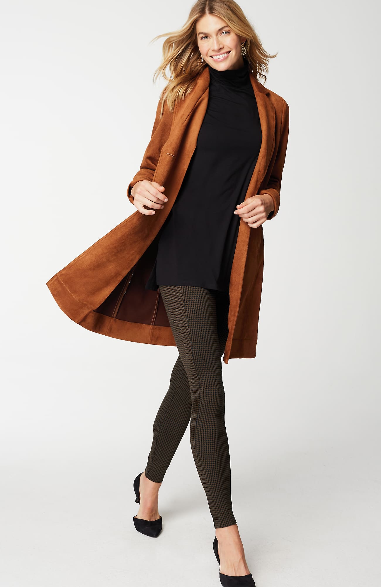 Jjill J.jill Smoothing Ponte Leggings In Hazelnut,black