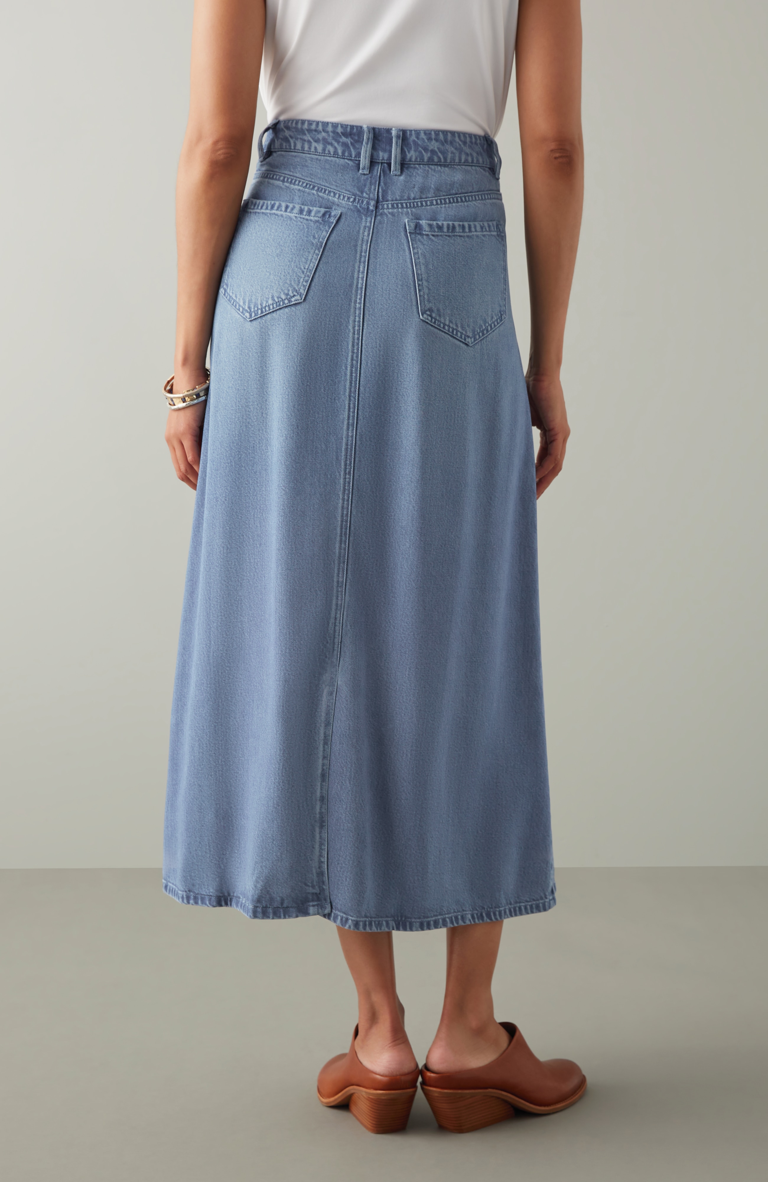 DENIM A LINE MAXI SKIRT JJill