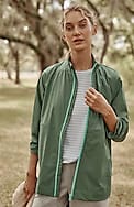 fit contrasting-zipper jacket