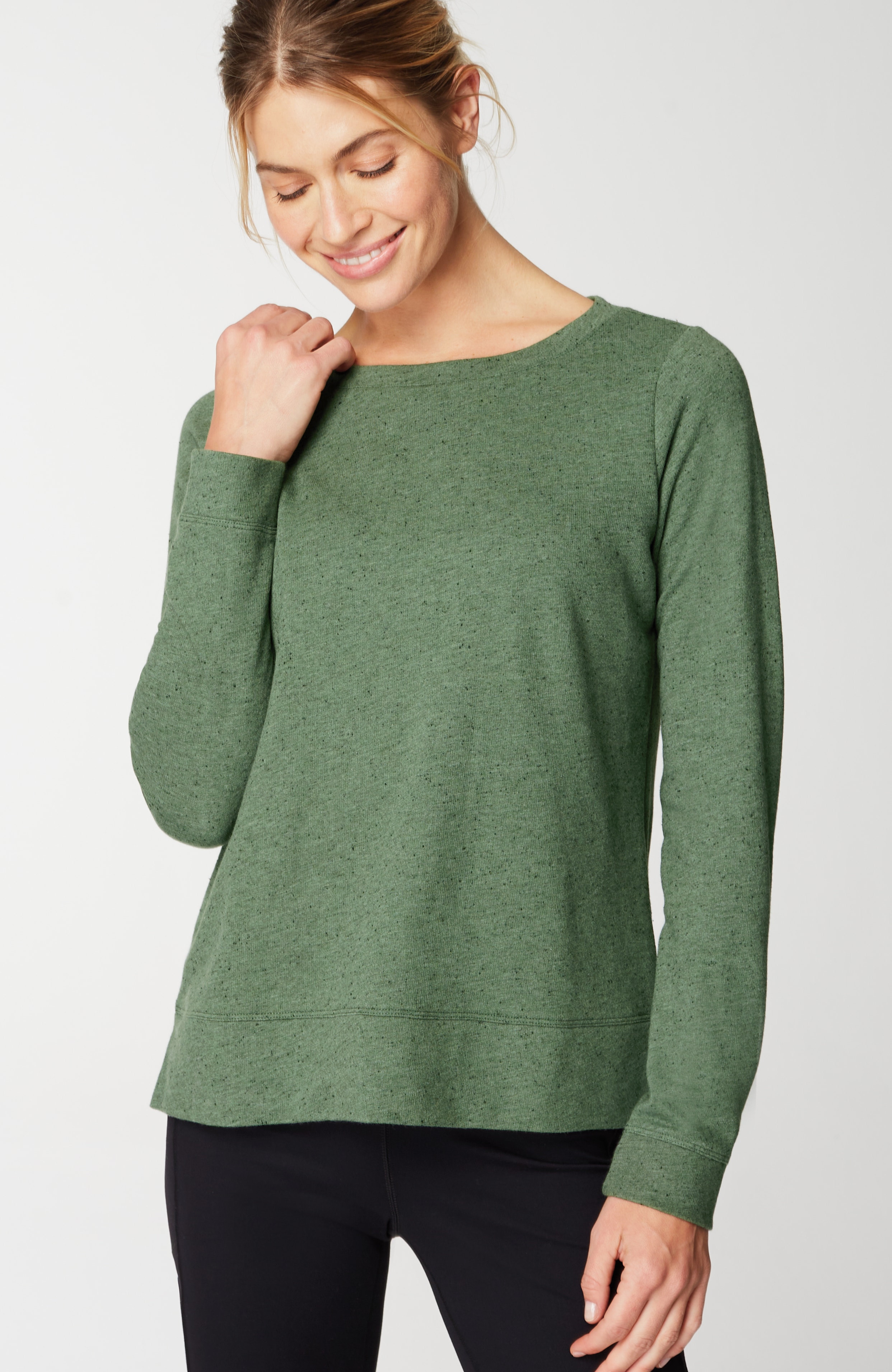 fit french terry slit-hem sweatshirt