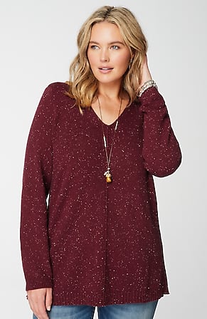 Image for Tweeded-Cotton Sweater Tunic