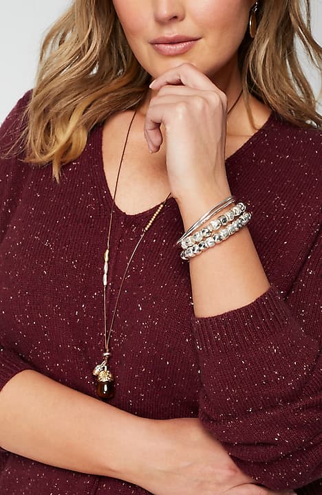 tweeded-cotton sweater tunic