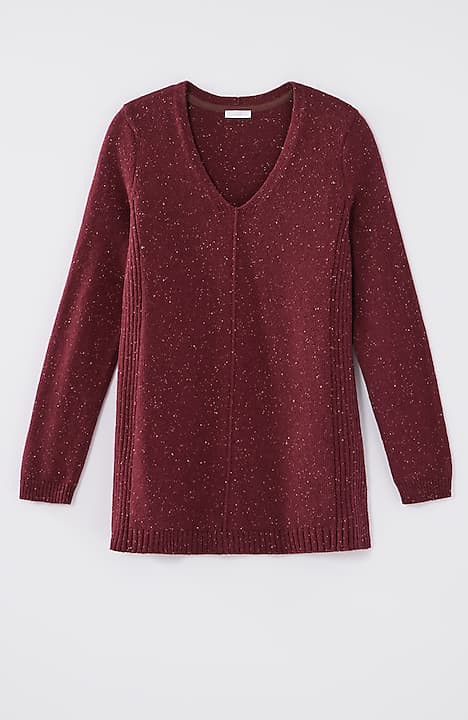 tweeded-cotton sweater tunic