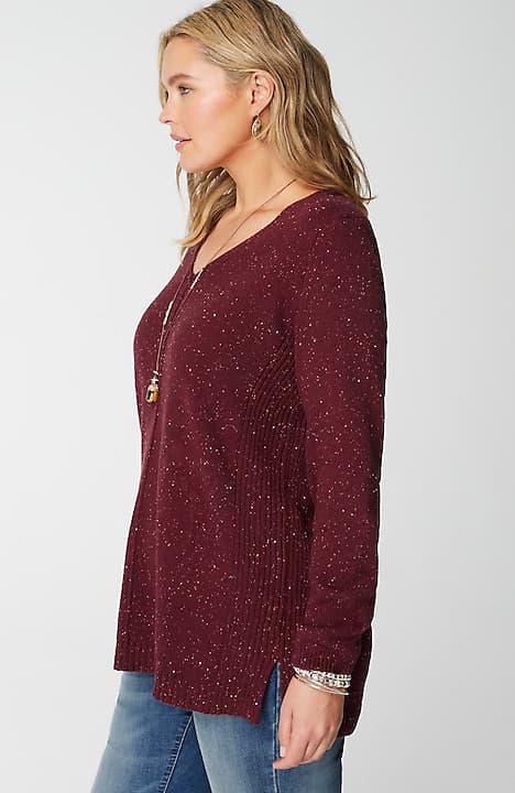 tweeded-cotton sweater tunic