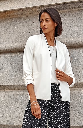 Image for Wearever Piped-Trim Blazer