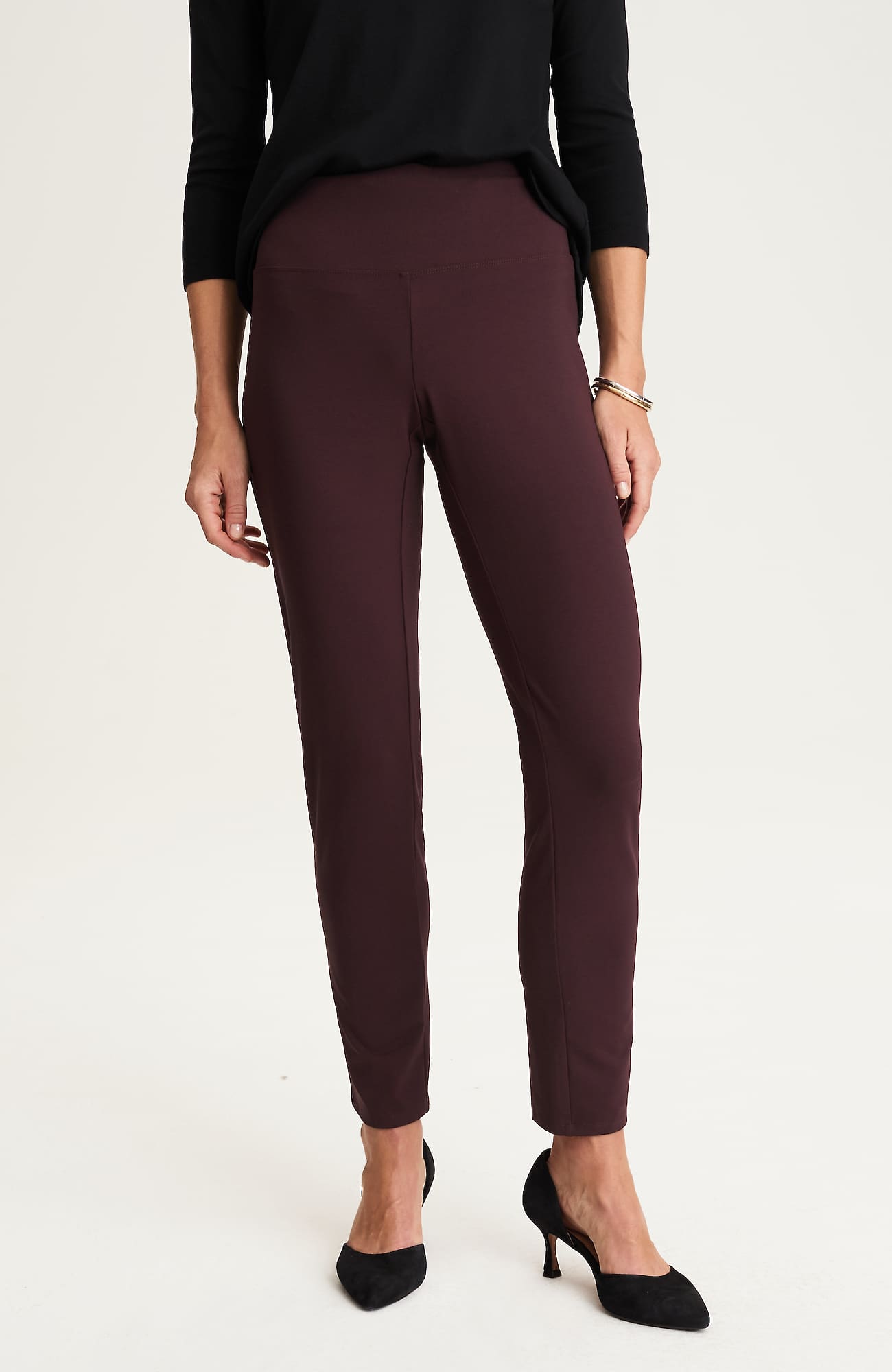 Jjill J.jill Wearever Smooth-fit Classic Slim-leg Pants In Purple