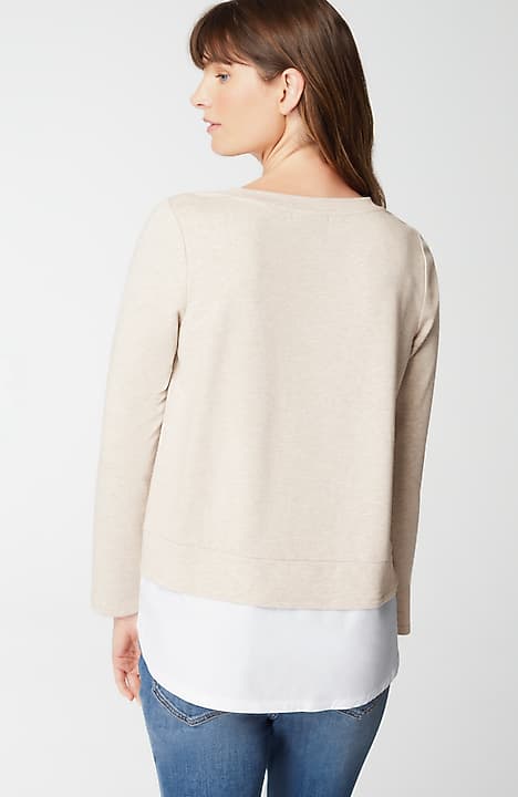 mixed-media twist-front top