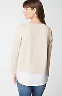 mixed-media twist-front top