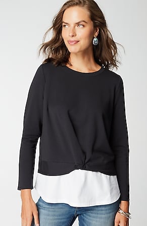 Image for Mixed-Media Twist-Front Top