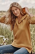 textured-knit hoodie tunic