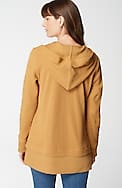 textured-knit hoodie tunic