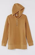 textured-knit hoodie tunic