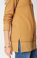 textured-knit hoodie tunic