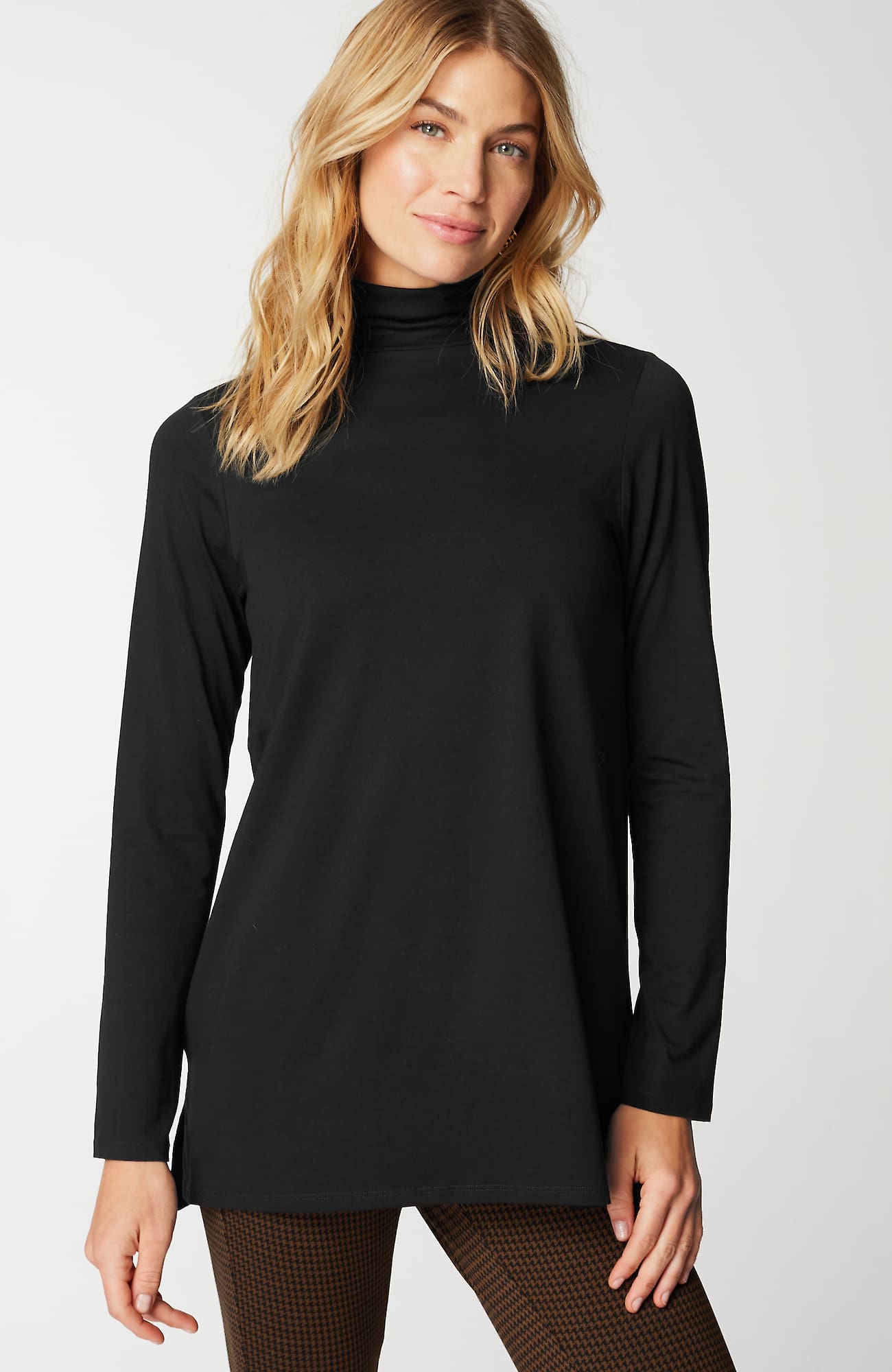 Shop Jjill J.jill Luxe Supima® Turtleneck Tunic In Black