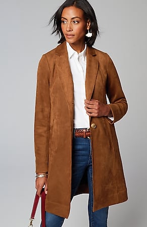 Image for Faux-Suede Duster Jacket