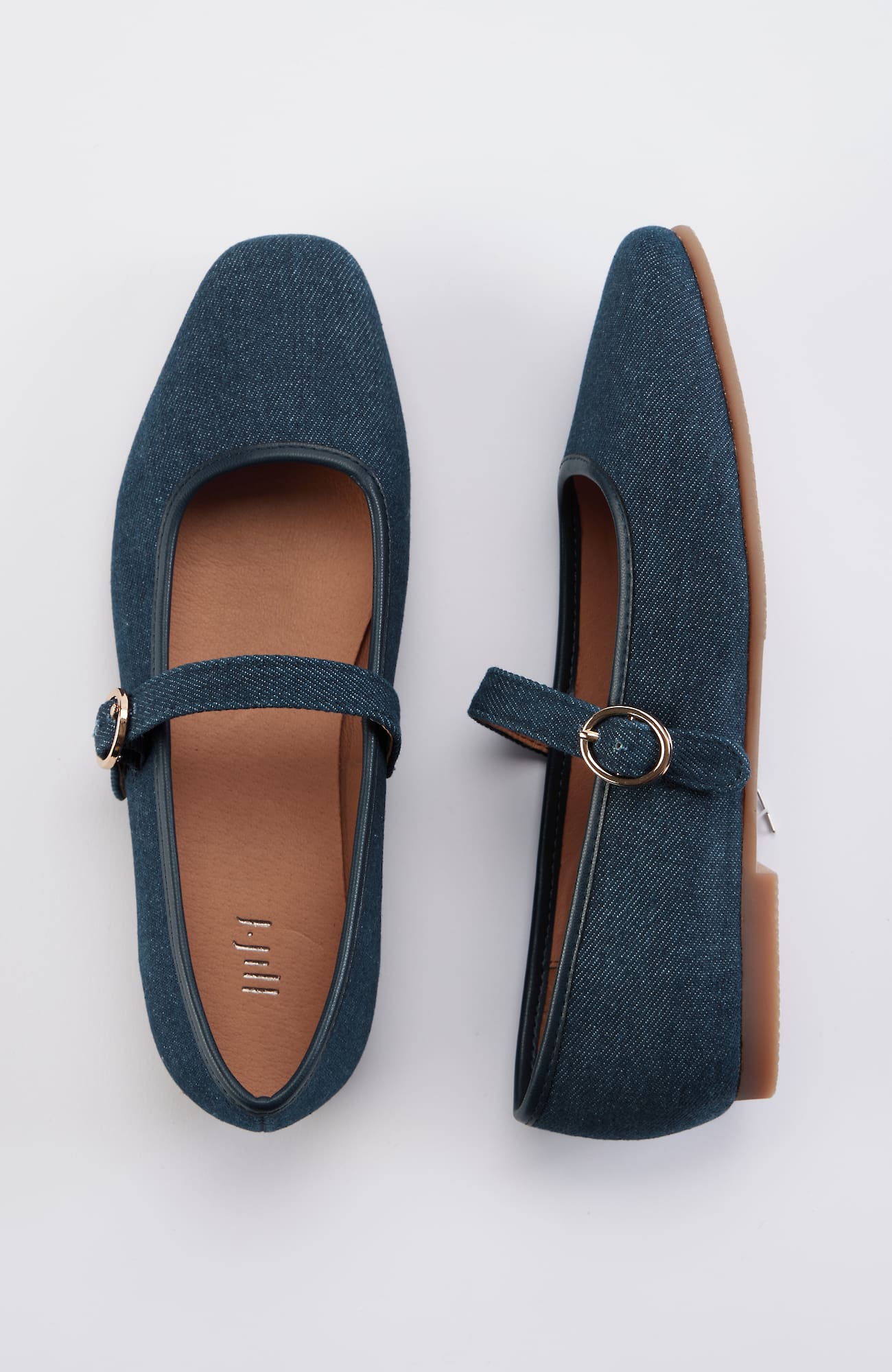 Jjill J.jill Vivian Square-toe Flats In Dark Wash
