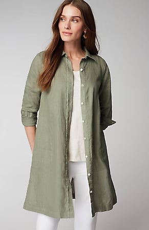 Image for Pure Jill Linen Button-Front Tunic