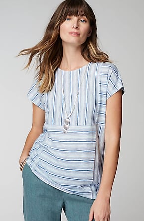 Image for Pure Jill Round-Neck Variegated Striped Tee
