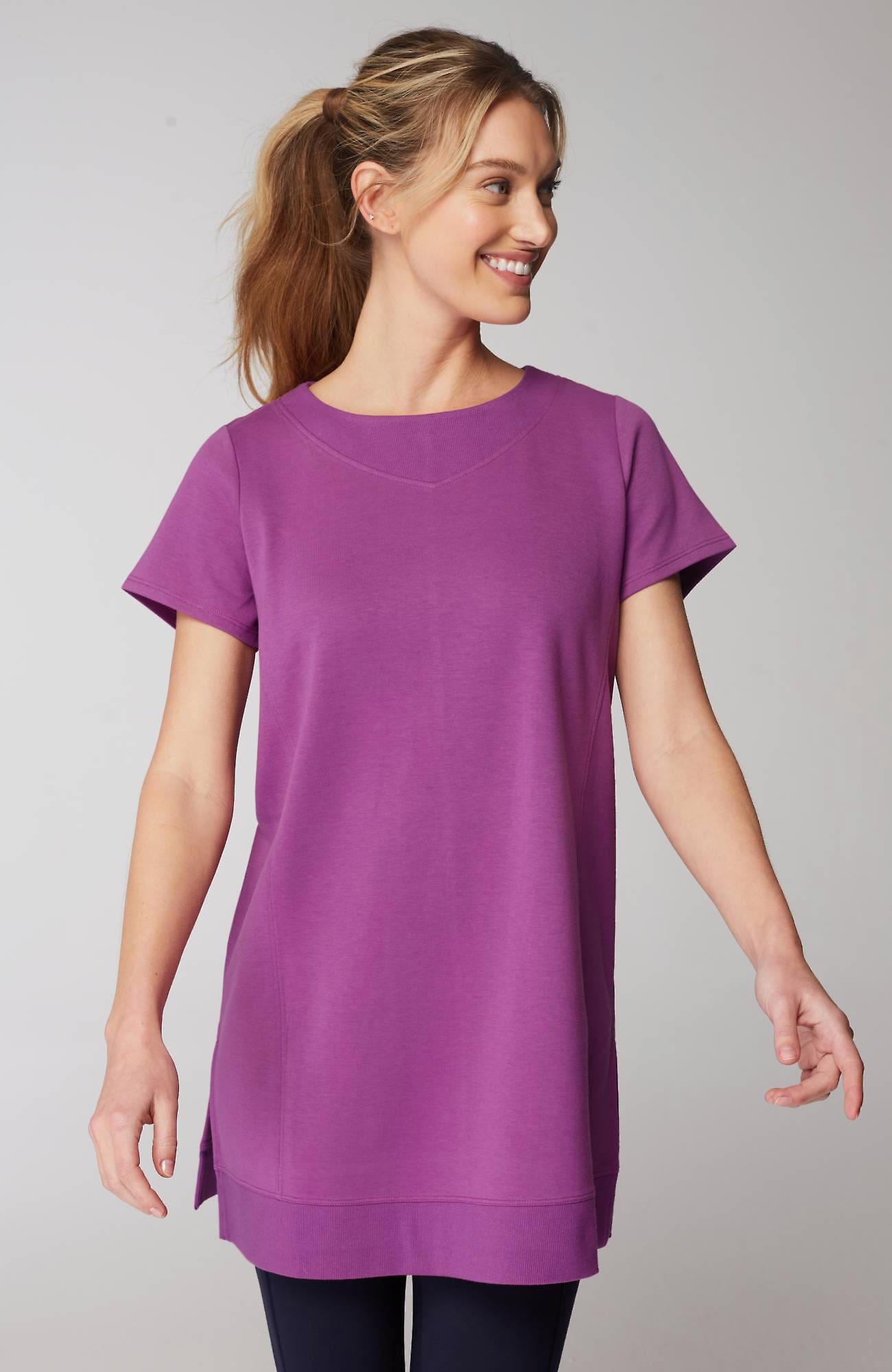 Jjill J.jill Fit Double-knit Tunic In Berry