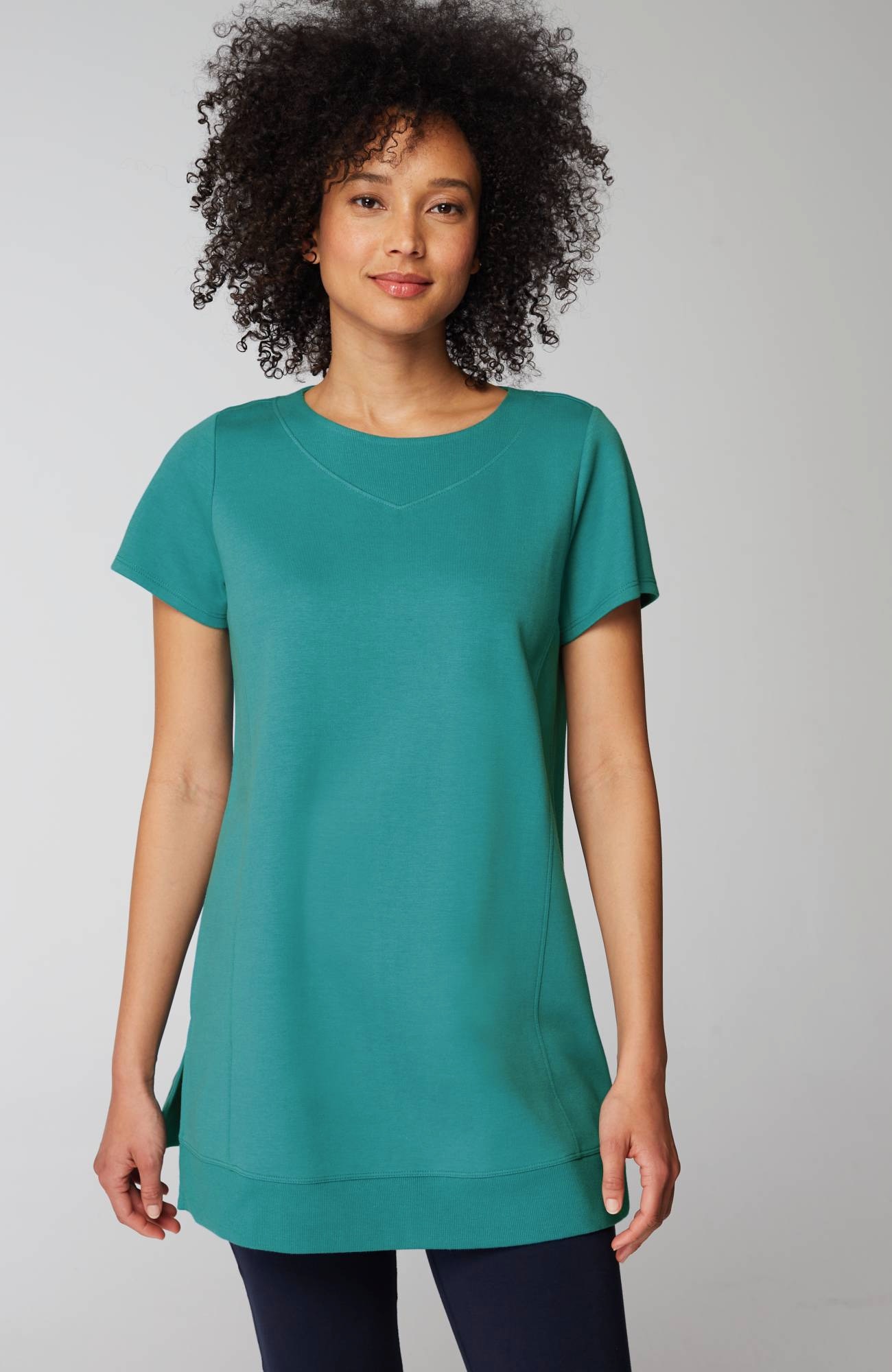 fit double-knit tunic