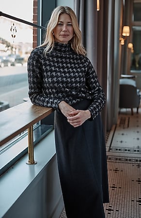 Image for Wearever Houndstooth Jacquard Sweater