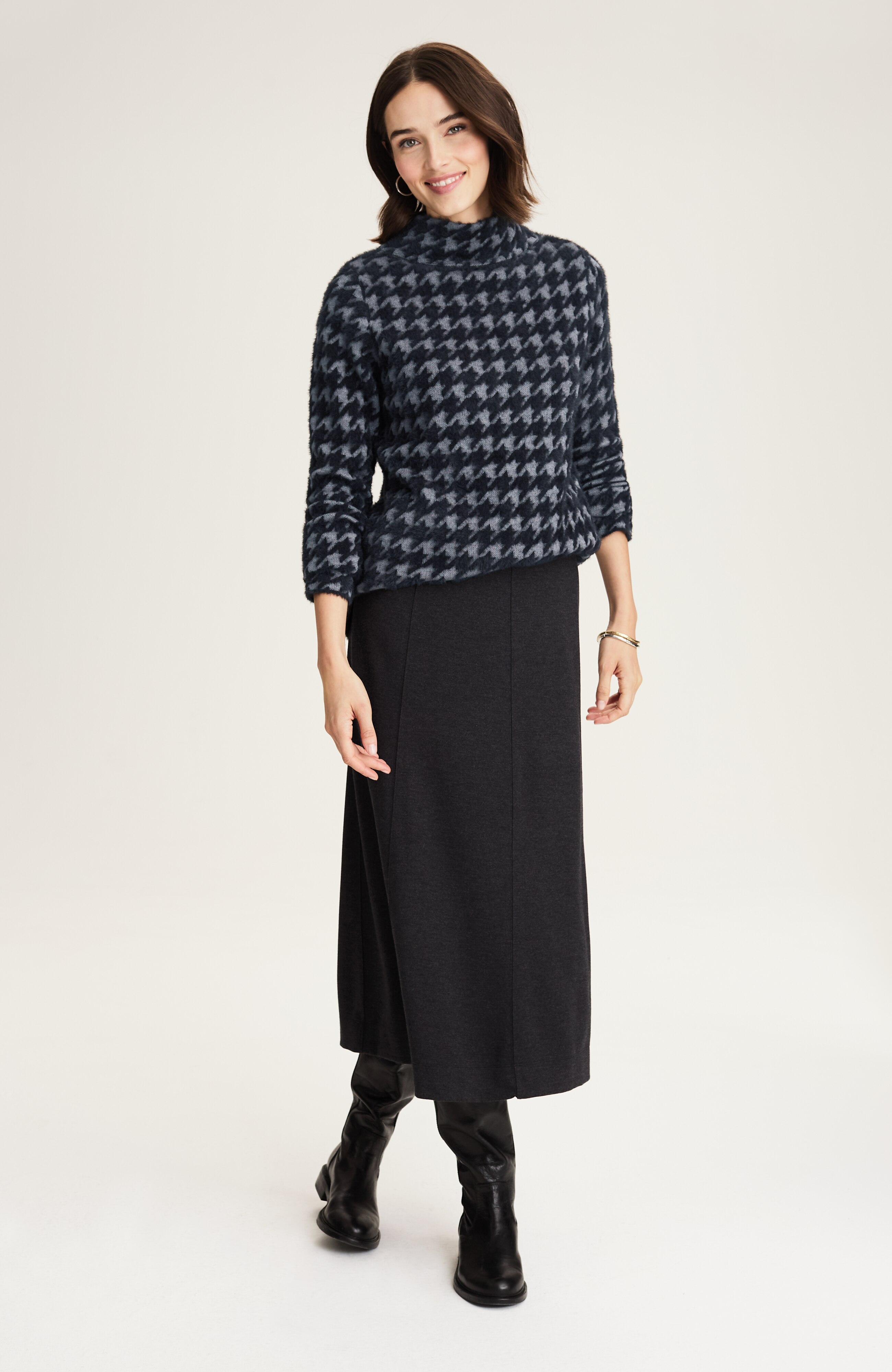 Wearever Houndstooth Jacquard Sweater | JJill