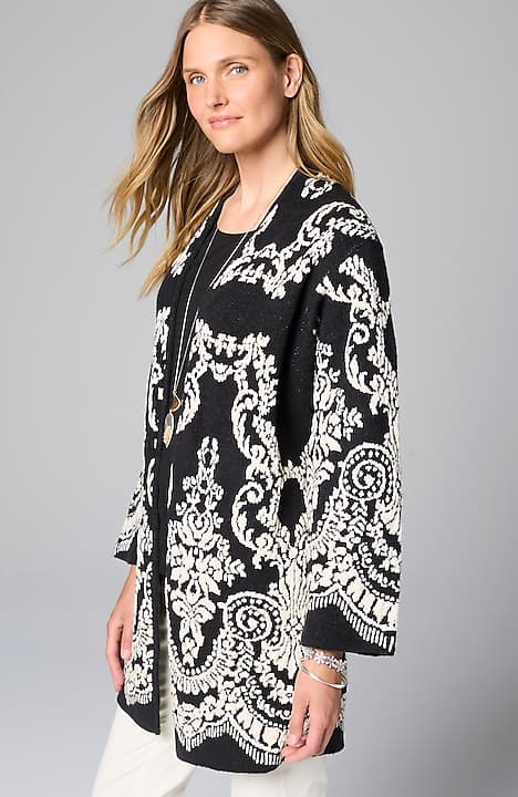 placed-jacquard cardi