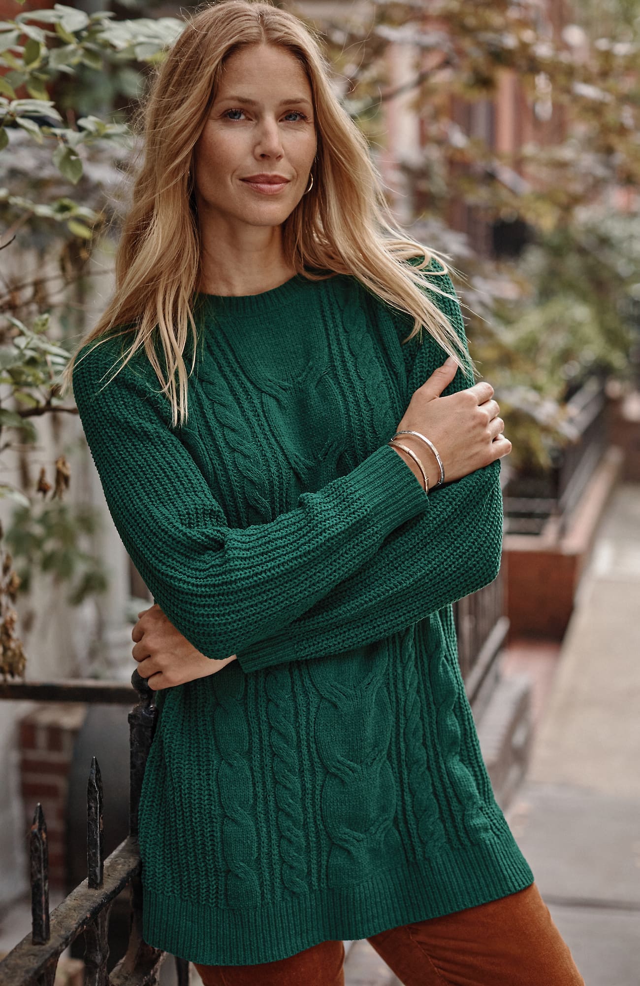 Jjill J.jill Chenille Cabled Tunic In Emerald