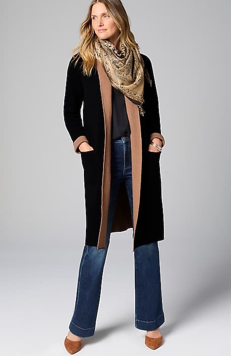 reversible majestic sweater coat
