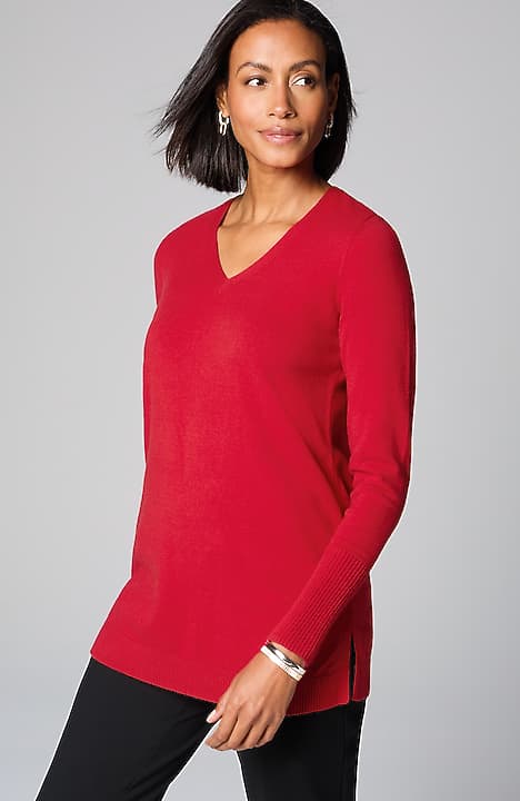 V-NECK SWEATER TUNIC JJill