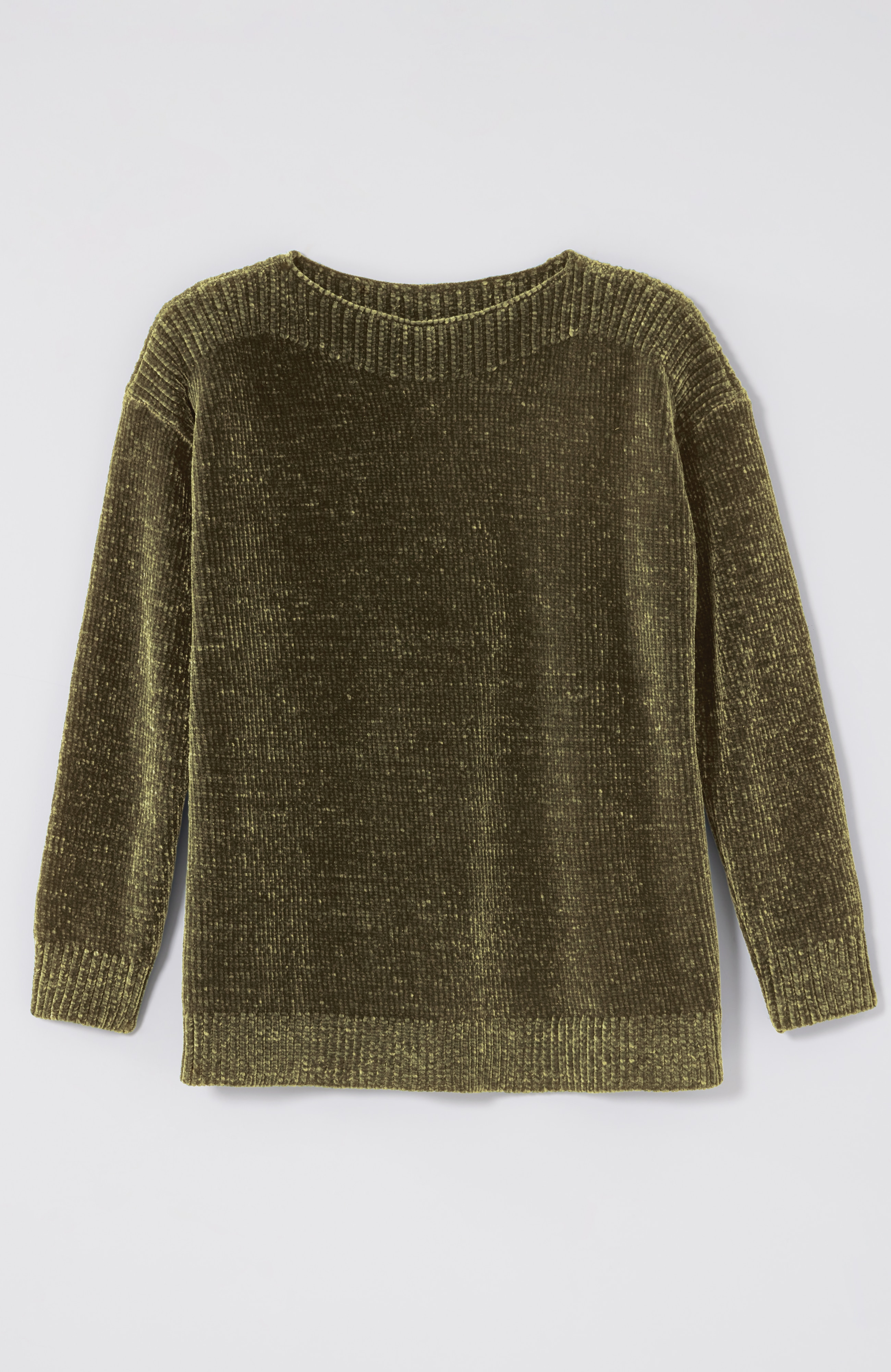 J. high quality Jill Vine Sweater Ribbed Crew Neck Knitted Long Sleeve Green Medium Petite