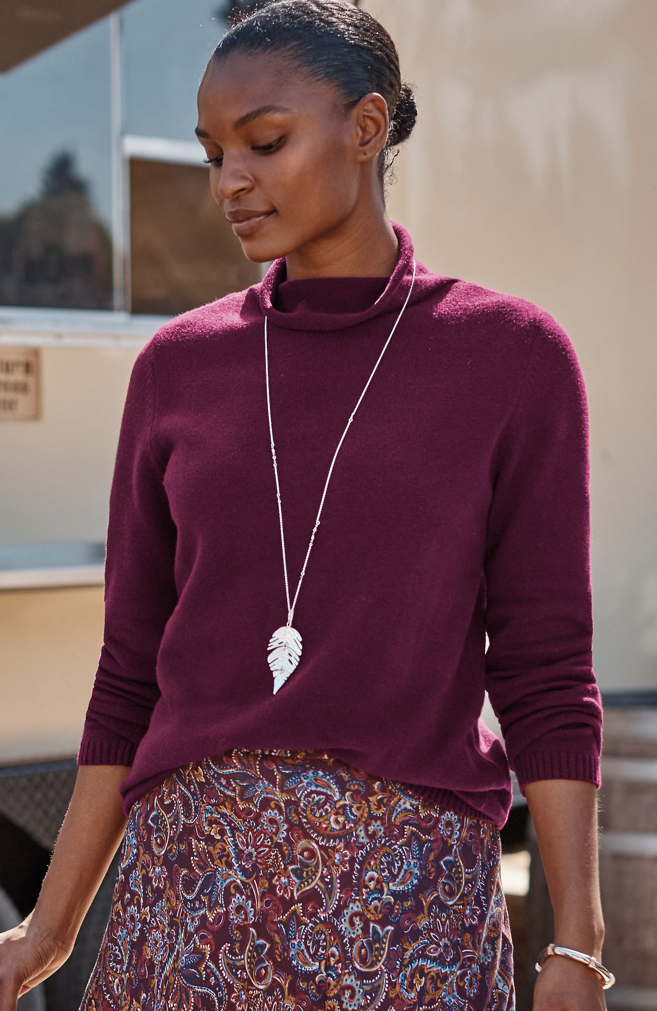 Jjill J.jill Funnel-neck Pullover Sweater In Multi