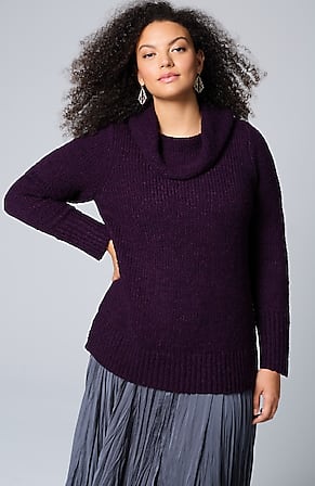 Image for Textured Cowl-Neck Sweater