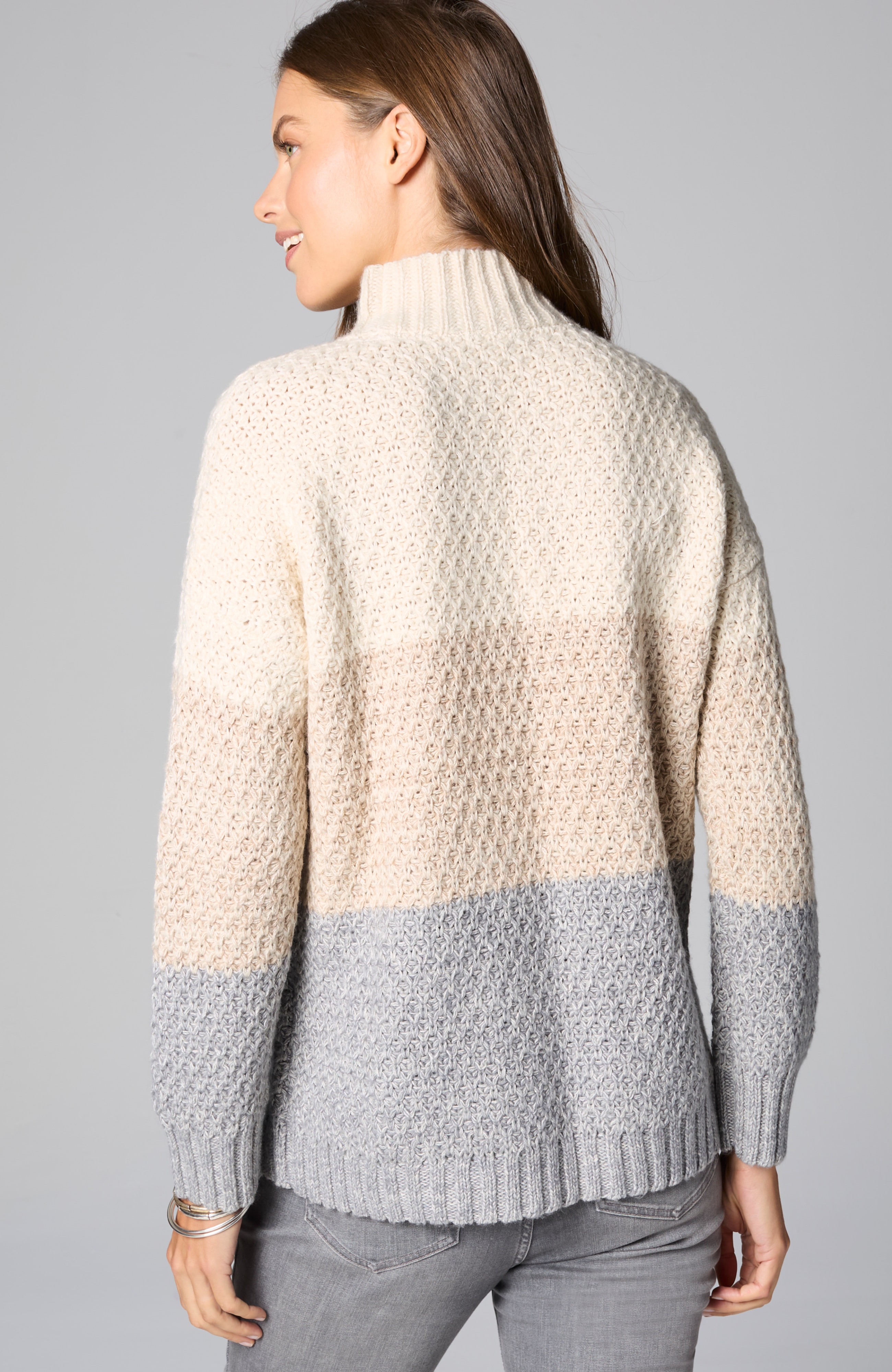 [BEENTRILL]★(WOMEN'S) RACING COLOR BLOCK RELAX FIT JUMPER TEXTURED COLOR-BLOCK SWEATER | JJill