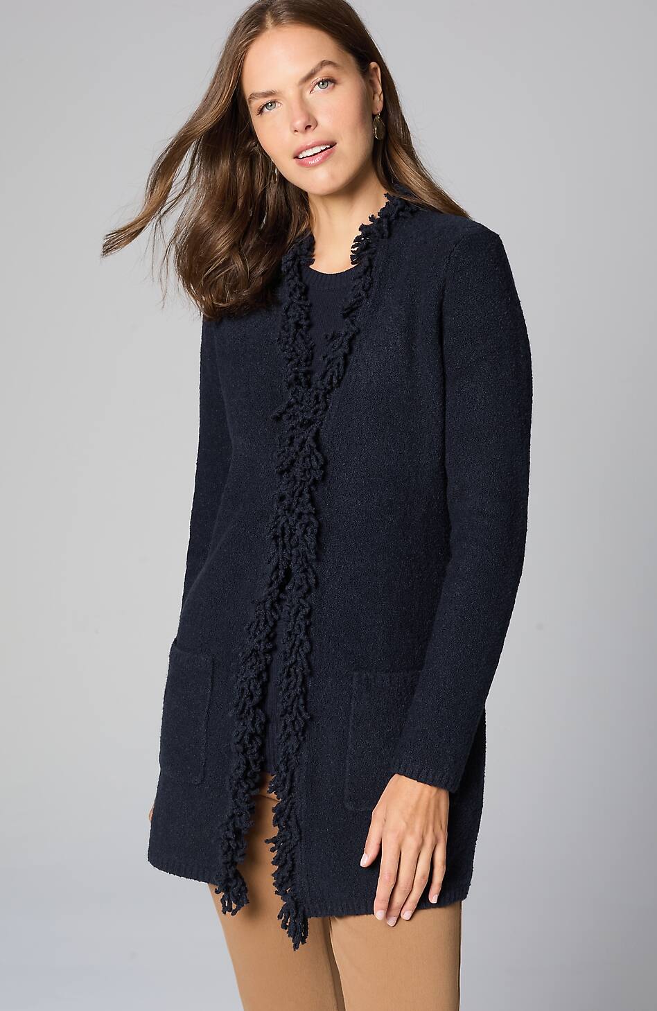 LONG FRINGE CARDI | JJill