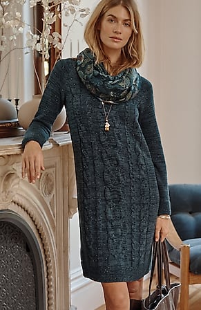 Image for Cabled Sweater Dress