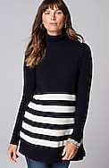 ribbed-sleeves turtleneck sweater