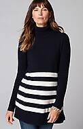 ribbed-sleeves turtleneck sweater
