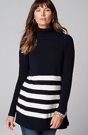Image for Ribbed-Sleeves Turtleneck Sweater