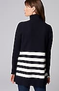 ribbed-sleeves turtleneck sweater