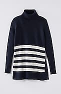 ribbed-sleeves turtleneck sweater
